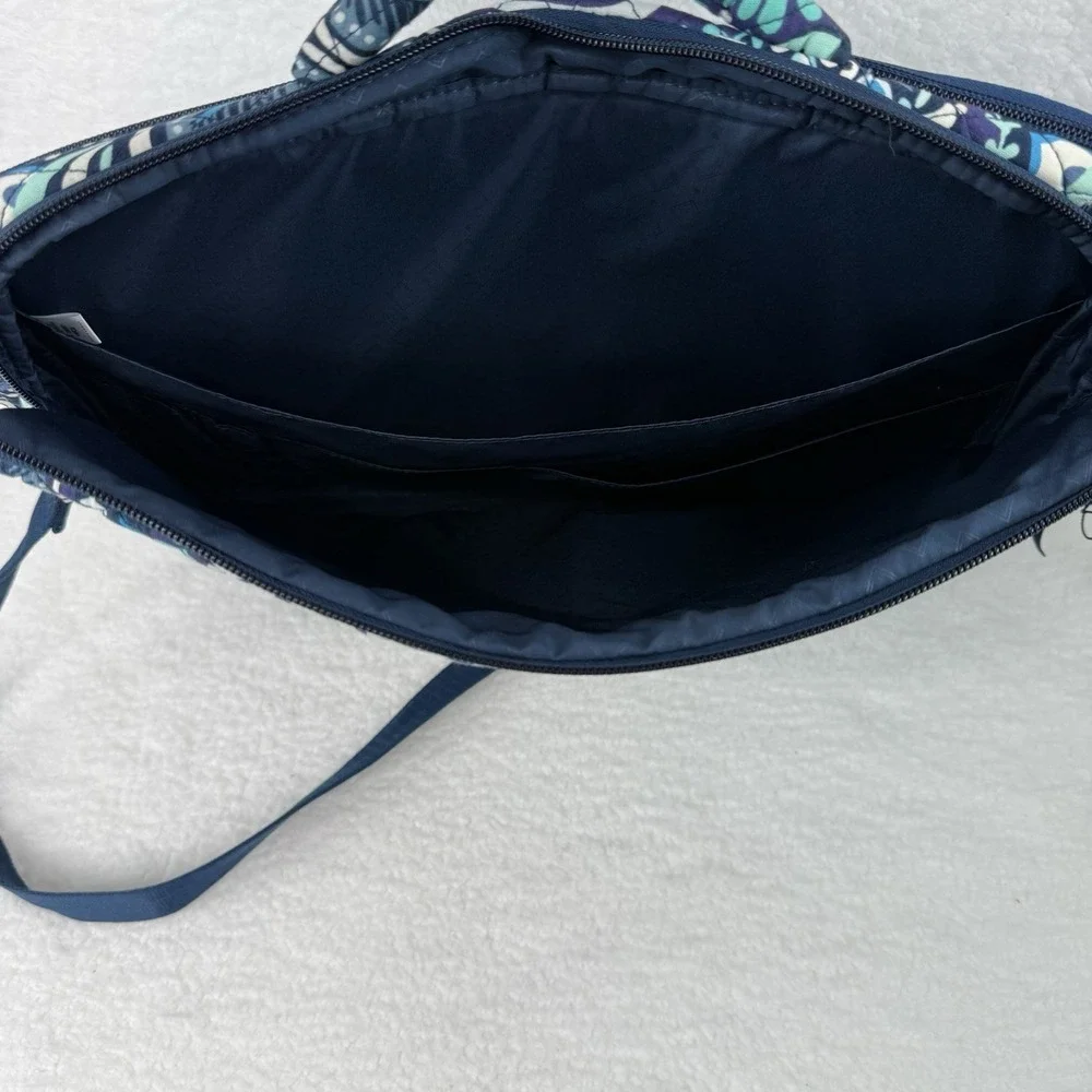 Vera Bradley Blue Island Medallion Royal Blue Laptop Zippered Bag Shoulder Strap